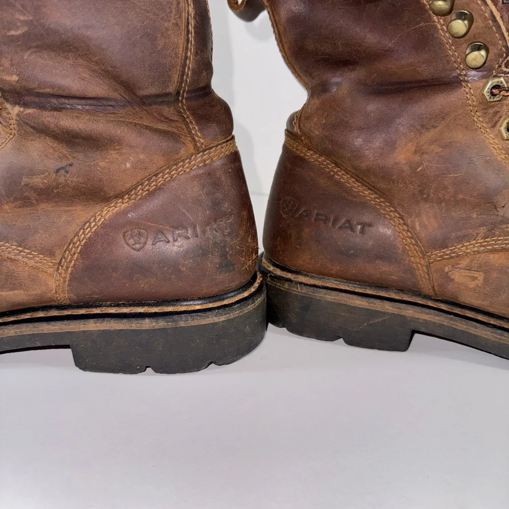 Ariat Cascade 8 Inch Work Boots Mens 9 EE Brown Leather EH Rated 10011916